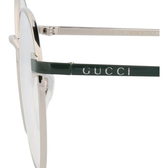 New Authentic Gucci Unisex Round/Oval Silver Green Transparent Fashion Designer - Picture 4 of 4